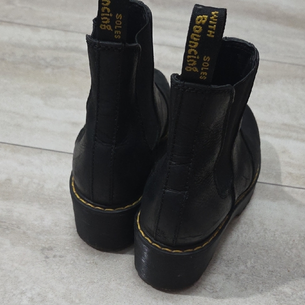 Dr. Martens Black Chelsea Boots with Yellow Stitching - Picture 9 of 12